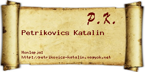 Petrikovics Katalin névjegykártya